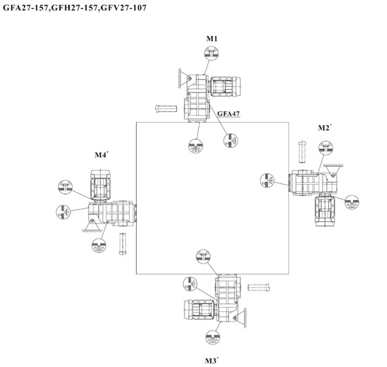 FA FH FV27-107减速机安装方位图 FA FH FV27-107减速机安装方位图