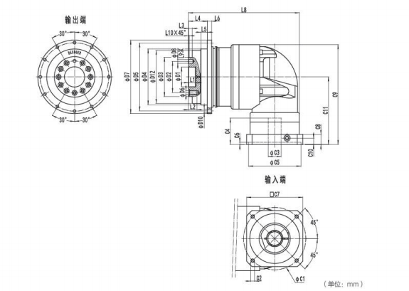 NDR140系列精密行星减速器型号尺寸与图纸