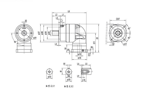 NER090系列精密行星减速器型号尺寸与图纸