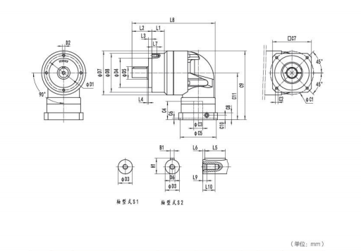 NER120系列精密行星减速器型号尺寸与图纸