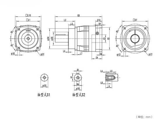NF140系列精密行星减速器型号尺寸参数与图纸大全