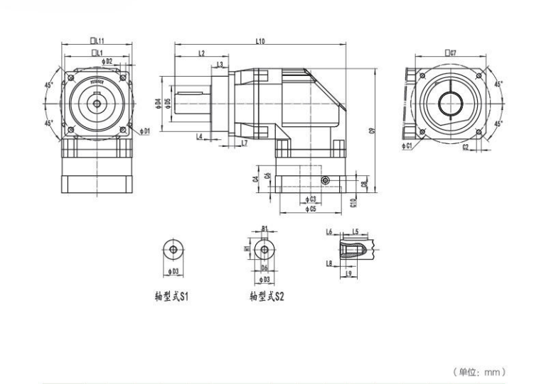 NFR140系列精密行星减速器型号尺寸与图纸