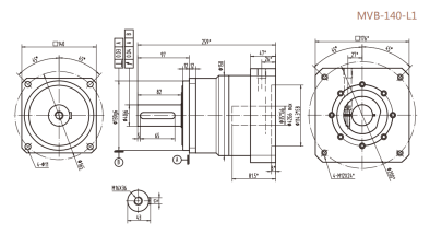 MVB-140-L1系列精密行星减速器型号尺寸与图纸