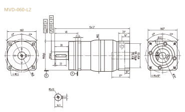 MVD-060-L2系列精密行星减速器型号尺寸与图纸