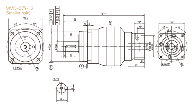MVD-075-L2系列精密行星减速器型号尺寸与图纸