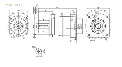 MVD-140-L1系列精密行星减速器型号尺寸与图纸
