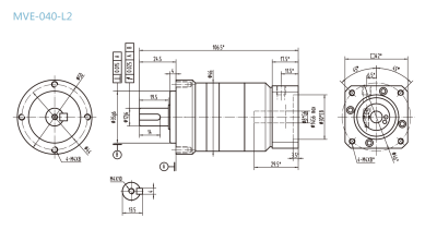 MVE-040-L2系列精密行星减速器型号尺寸与图纸