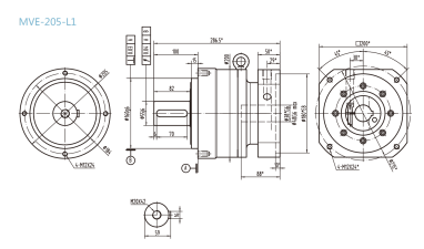 MVE-235-L1系列精密行星减速器型号尺寸与图纸