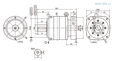 MVE-205-L2系列精密行星减速器型号尺寸与图纸