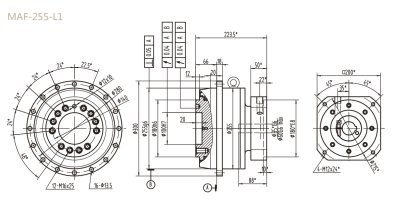 MAF255L1精密行星减速器型号_尺寸_图纸_参数