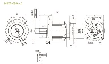 MPVB090AL2系列行星减速器型号_尺寸_图纸_参数