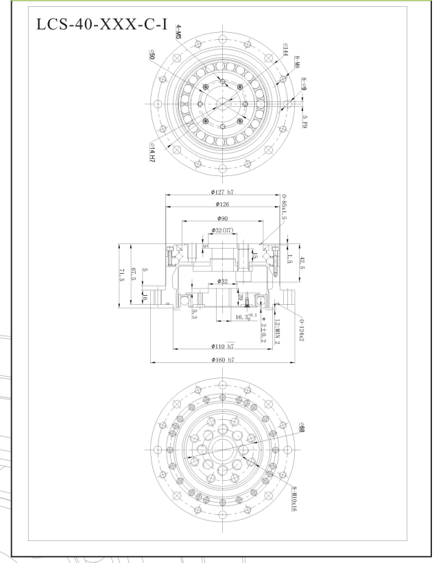 LCD40谐波减速机尺寸图