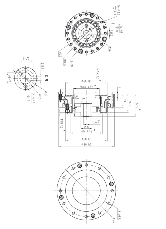 LHT17谐波减速机图纸