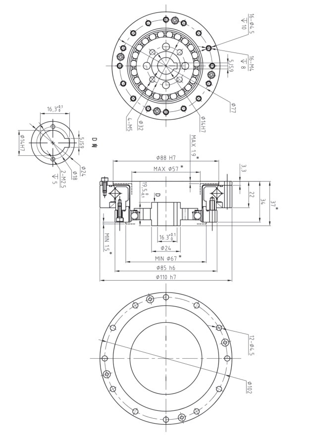 LHT25谐波减速机图纸