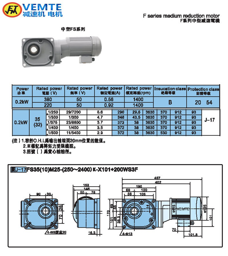 缩框型大速比0.2KW-空心轴