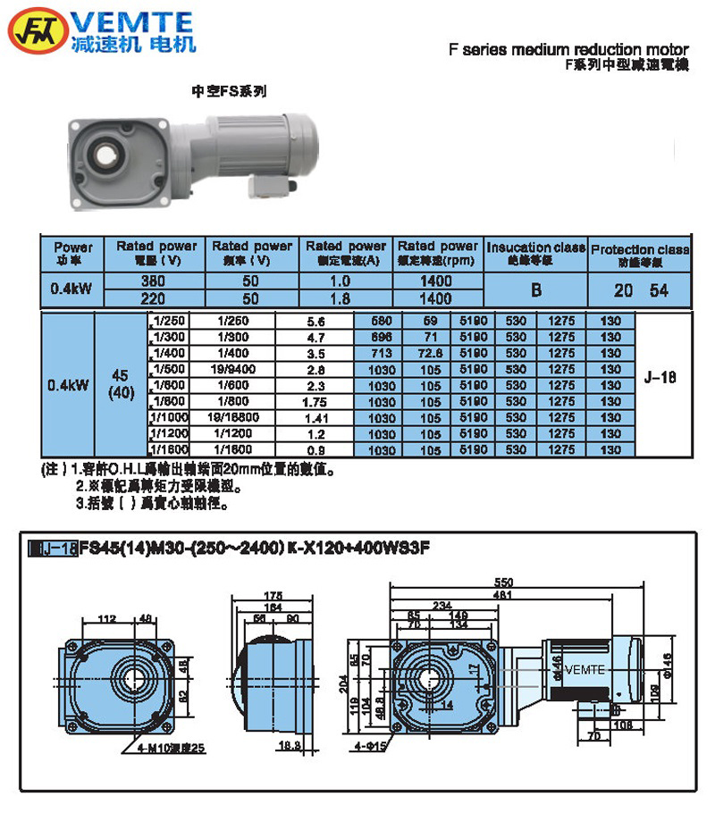 缩框型大速比0.4KW-空心轴