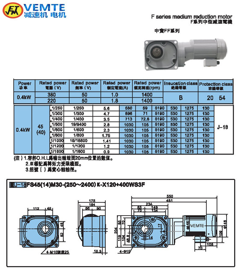 缩框型大速比0.4KW-实心轴