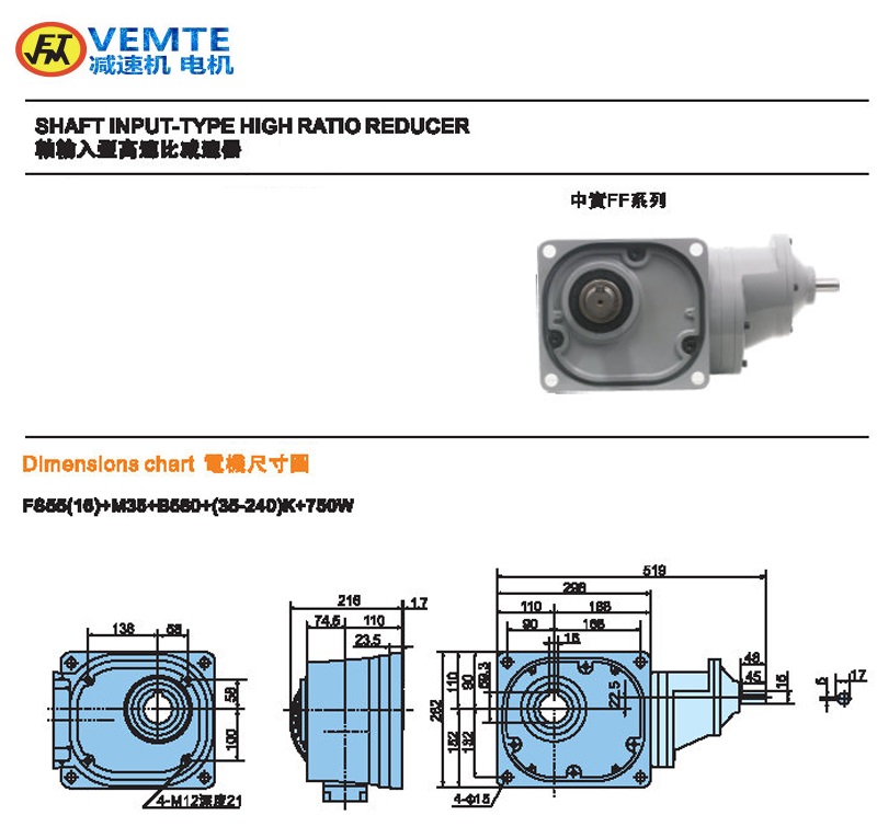 缩框型大比速0.75KW轴入轴出