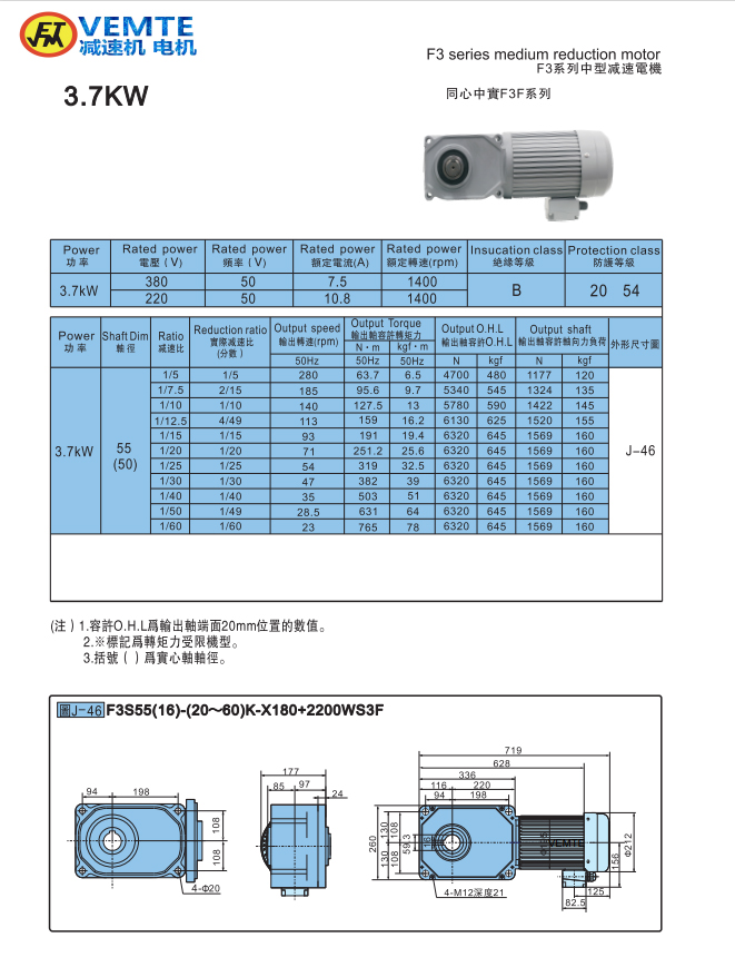 标准型3.7KW-实心轴