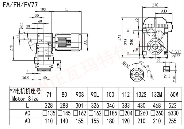 FA FH FV77减速机图纸