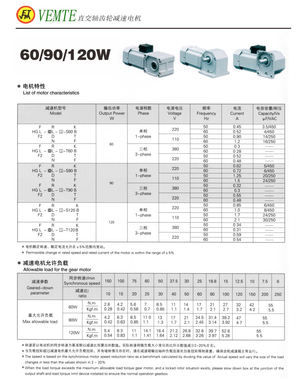 直交轴齿轮减速机60-90-120W